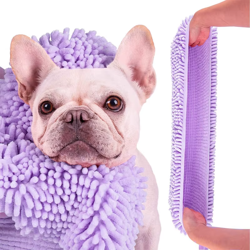 Pet Soft Bath Towel Dog Cat Chenille Dry Towls Soft Grooming Massager Absorbent Quick-drying For Small Medium Large Dogs Cats — image 1