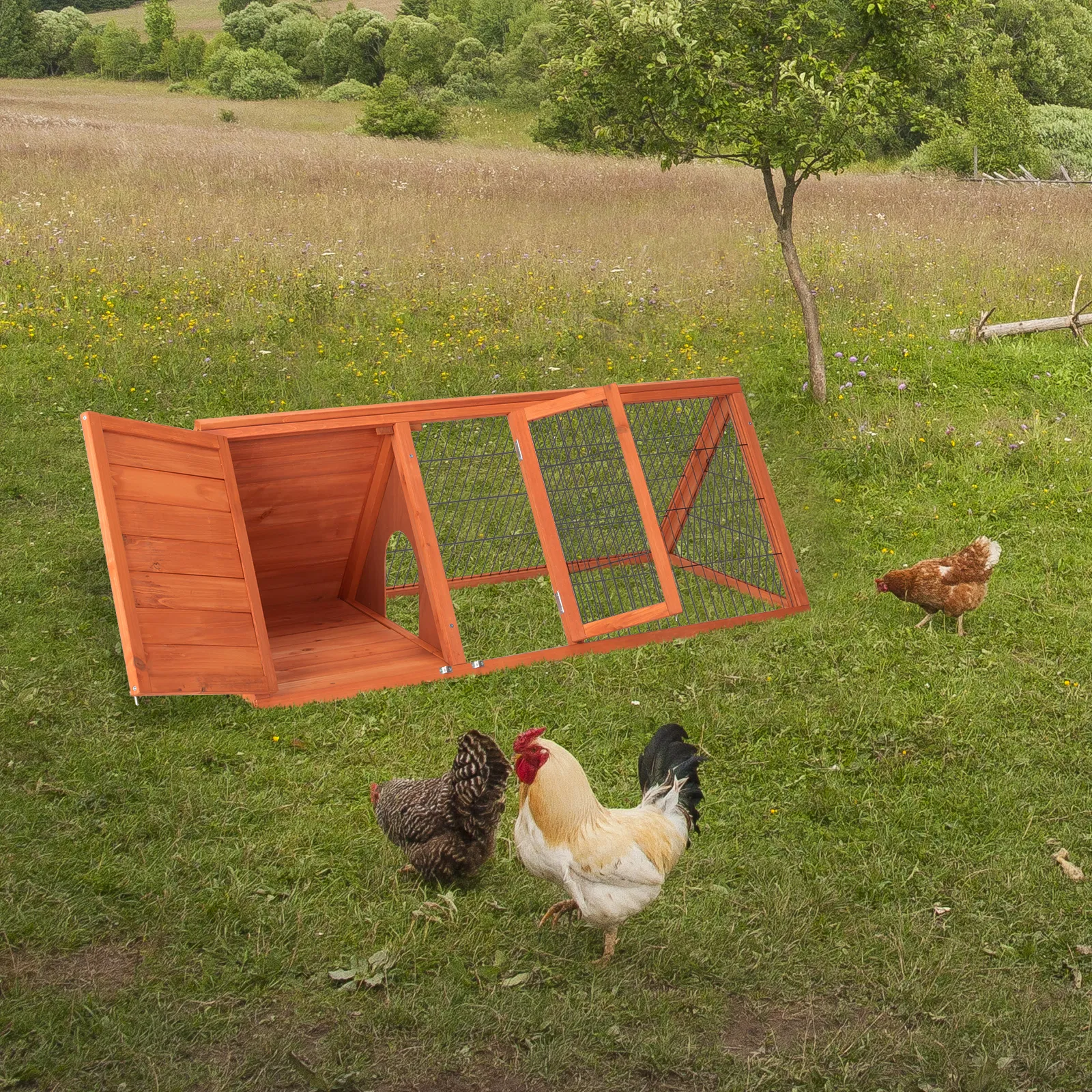 50" Wooden Rabbit Guinea Pig Hutch Wooden Rabbit Guinea Pig House — image 7