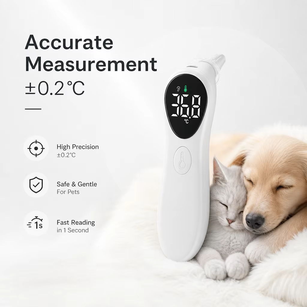 Termómetro de Oído para Mascotas AiQUE, Recargable, Pantalla Grande, Medición Rápida para Perros y Gatos, Equipo Médico Veterinario — imagen 3