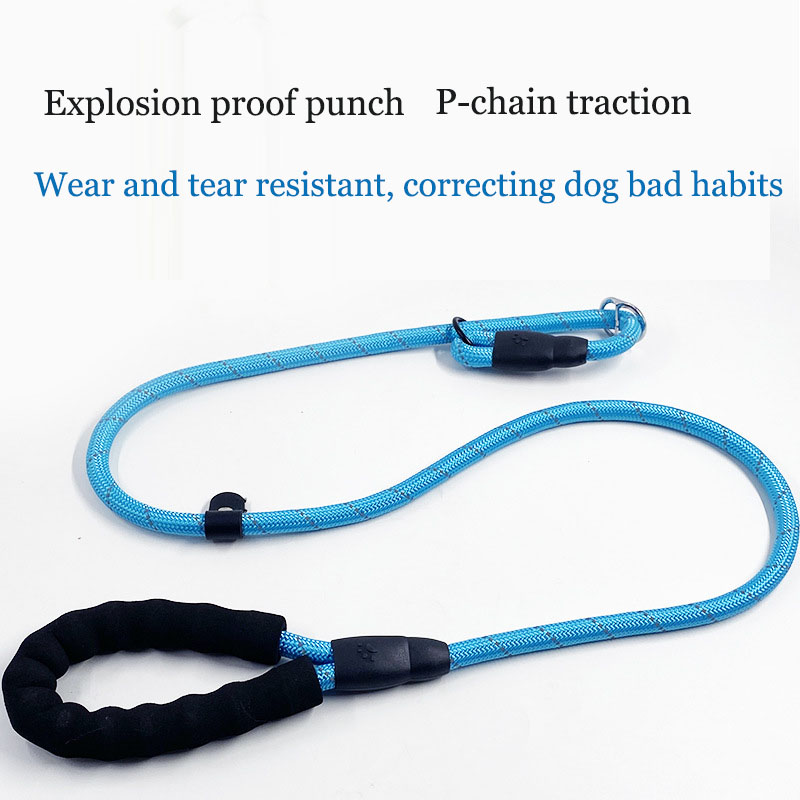 Pet P-chain reflective traction rope, dog chain explosion-proof impact traction belt, not limited to walking dog rope — image 3