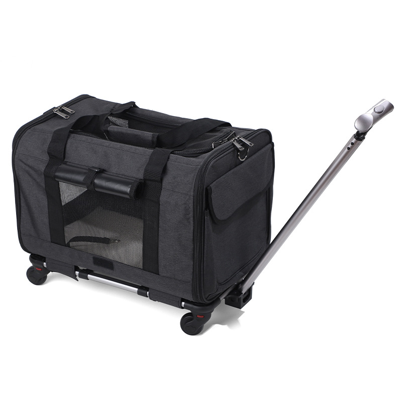 Travel Cat Carrier Summer Dog Pet Bag Foldable Cat Pet Box Breathable Portable Pet Trolley Case — image 5