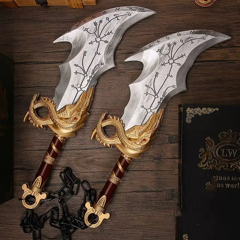 God of War 4 Sword Kratos Cosplay Prop Sabre PU Athena Blade Chaos Ghost Leviathan AXE Real Size Japanese Katana Kid Toy — image 3