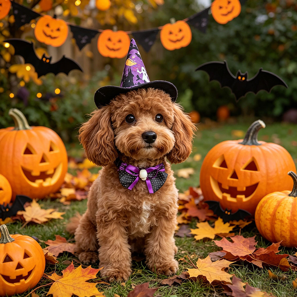Fashion Halloween Pet Bat Wings Hat Bow Tie Set for Cats and Dogs — image 5