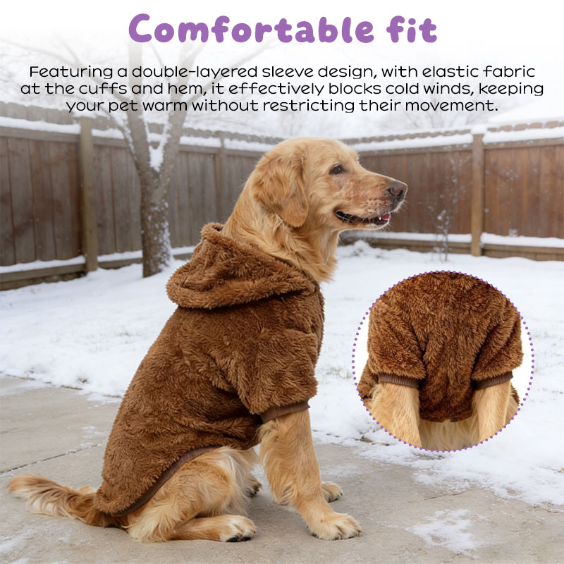 Warm Winter Dog Hoodie for Golden Retriever & Labrador - Fleece-Lined Outdoor Dog Coat for Medium & Large Breeds — image 8