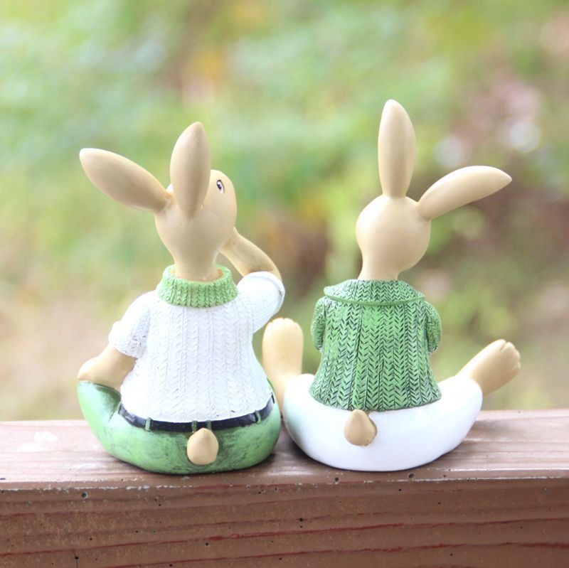 Decoraciones de conejos de resina para jardín al aire libre — imagen 5
