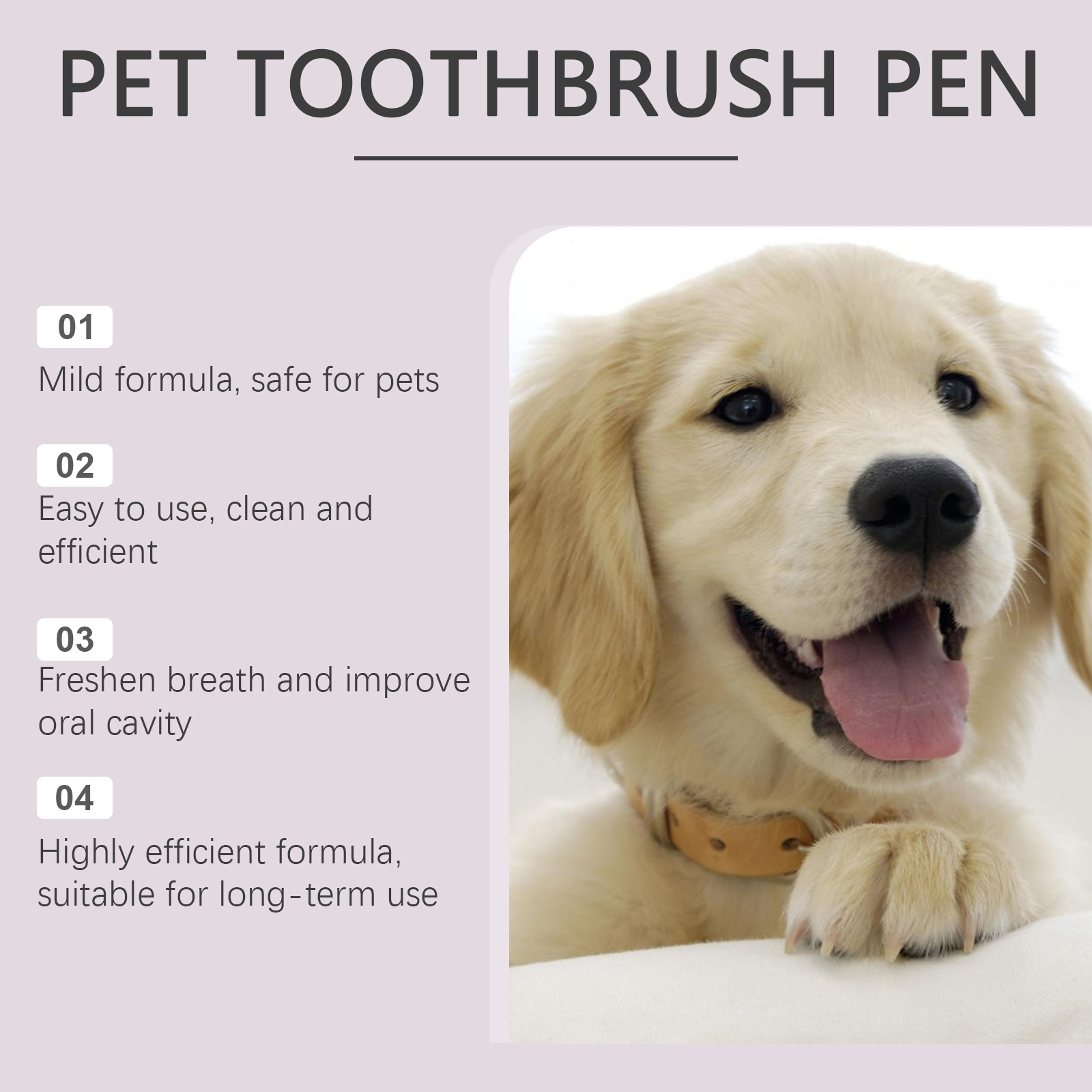 Pet Dental Toothbrush Pen 2Pack Dog Cat Plaque Tartar Remover, Freshen Breath & Soothe Gums — image 2