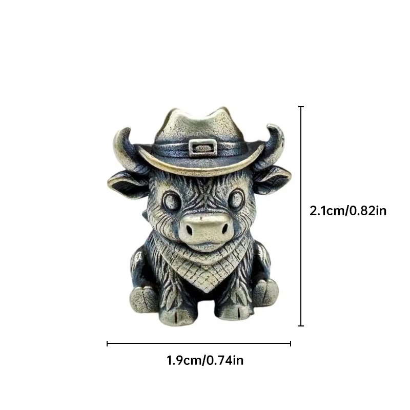 Brass Cow Head Paracord Bead Set, Western Calf Cutter Lanyard Pendants for Knife EDC & DIY Bracelets — image 13