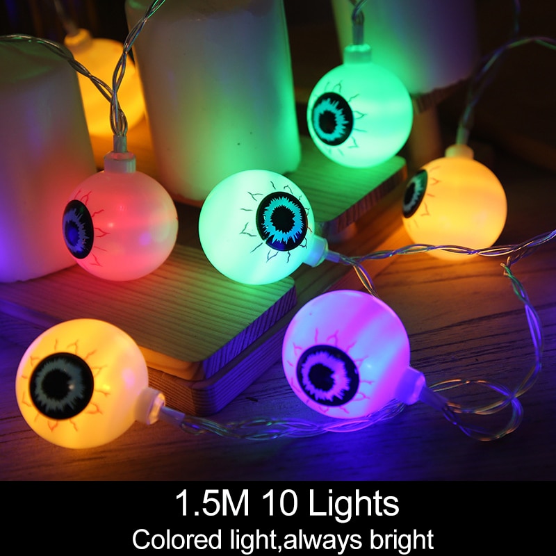 1.5m 10Led Halloween Pumpkin Ghost Skeletons Bat Spider Led Light String Festival Home Bar Party Decor Halloween Ornament — image 14