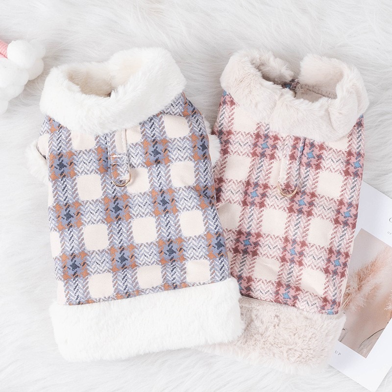 Dog Clothing Warm and Fluffy In Autumn and Winter Can Be Pulled Vest Teddy Bear Small Dog Cat Pet Clothing — image 2