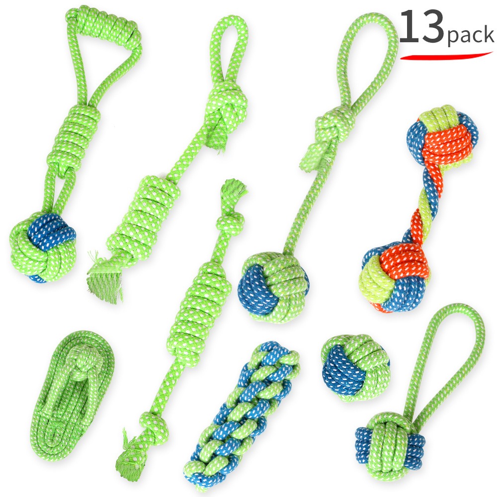 Juguetes para Mascotas - Conjunto de Cuerda de Algodón para Mordisqueo y Limpieza Dental Canina — imagen 2