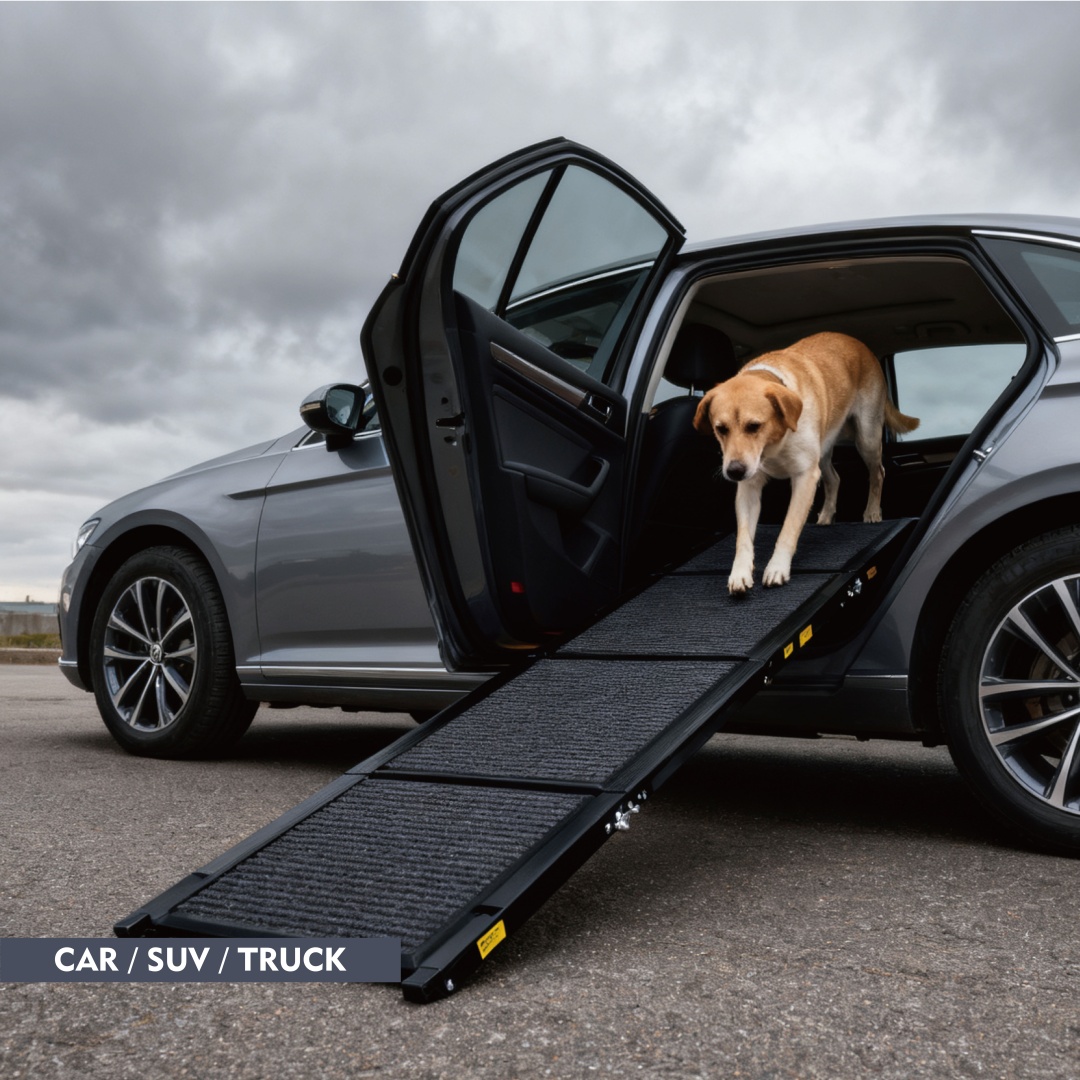 Dog Ramp For Car 71 Long 19.5 Wide Portable Dog Ramps For Large Dogs With Non-Slip Rug Surface Dog Car Ramp For SUV Car Truck, Folding Dog Ramp Up To 250LBS — imagen 5