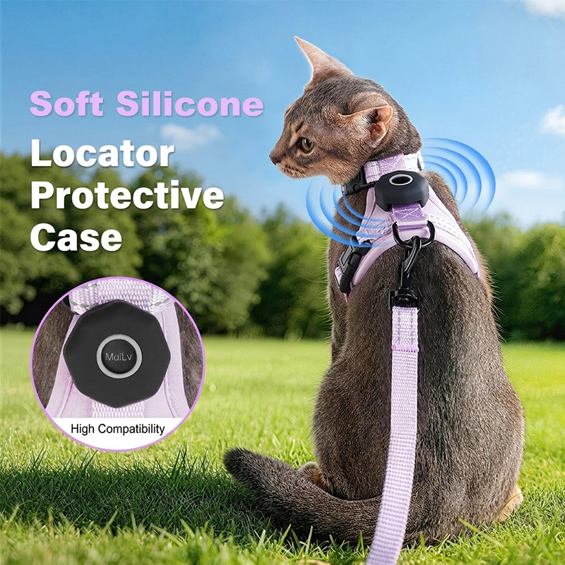 Reflective Escape-Proof Cat Harness – Adjustable Vest with Built-in AirTag Holder for Outdoor Walking — image 11