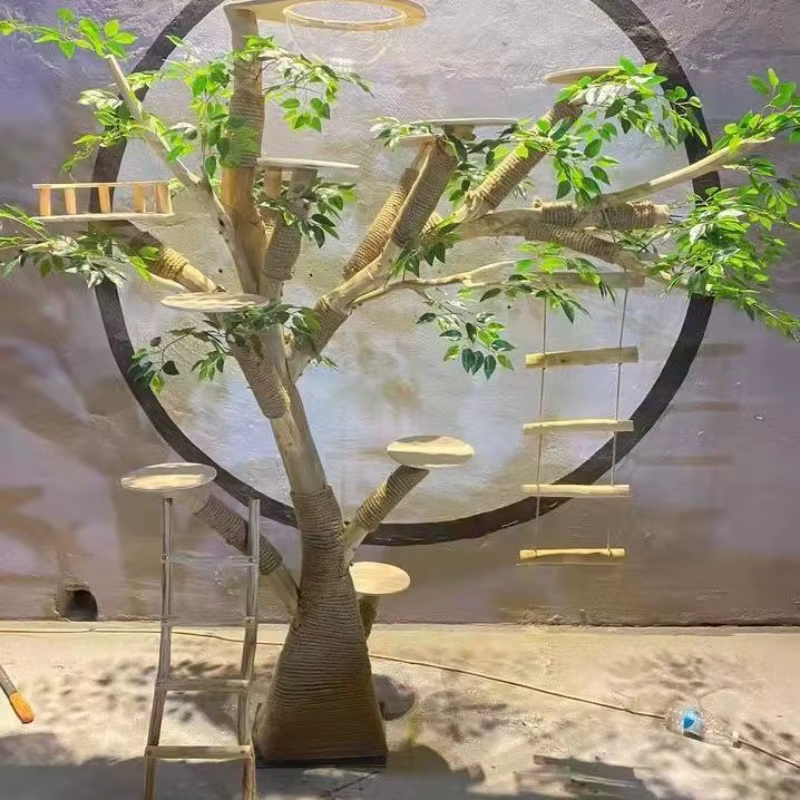 Arbol de Escalada para Gatos Pequeño Gran Familia Mejor Regalo Artesanal para Mascotas Árbol de Juego Interior Entrenamiento de Comportamiento — imagen 2