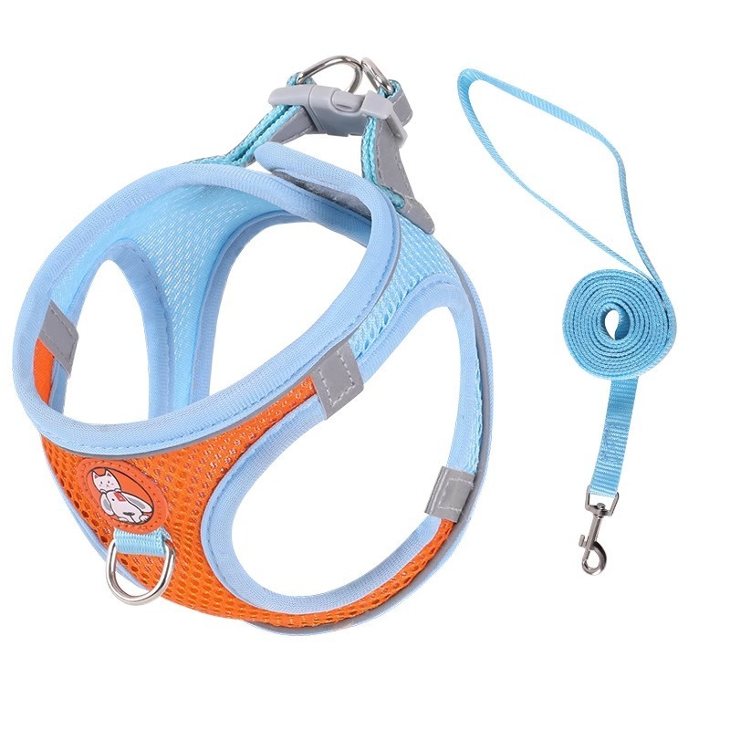 Pet dog leash traction rope reflective chest and back dog leash small dog leash cat leash anti loosening not strangling the neck — image 7