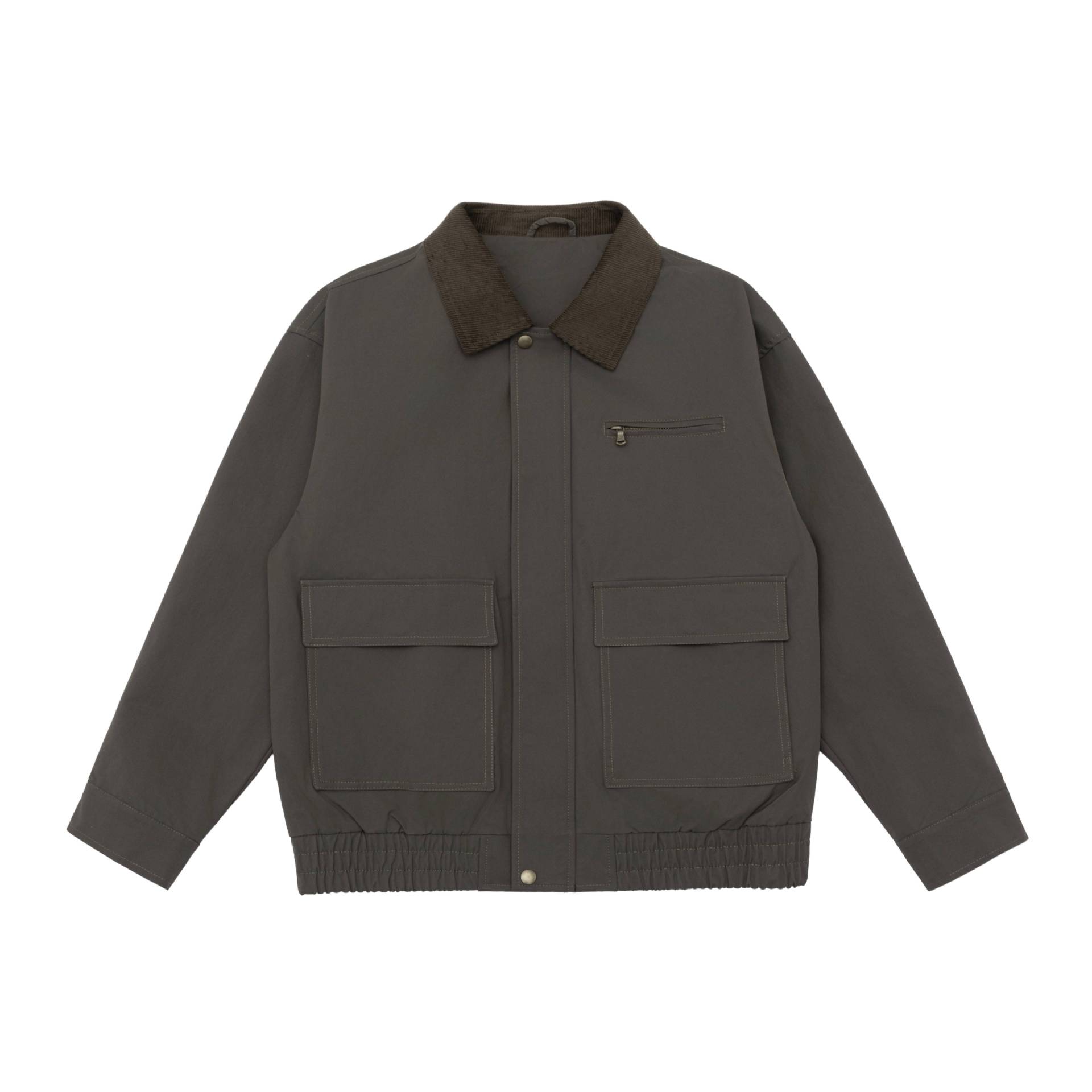 Workwear Style Corduroy Patchwork Notch Lapel Loose Hunting Jacket — image 8