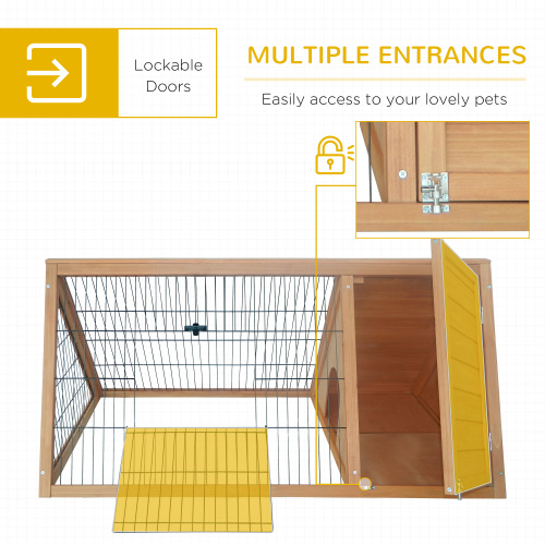 Wooden A-frame Outdoor Rabbit Cage Small Animal Cage — image 6