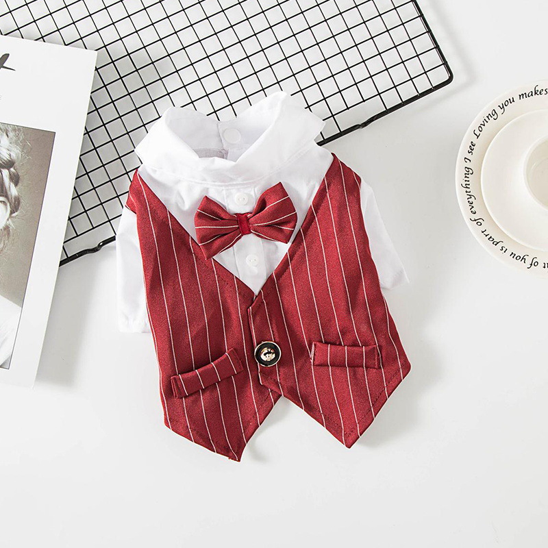 Pet Dog Suit Summer Thin Teddy Suit Shirt Suit Wedding Dress Dog Cat Spring Summer Clothes — image 8