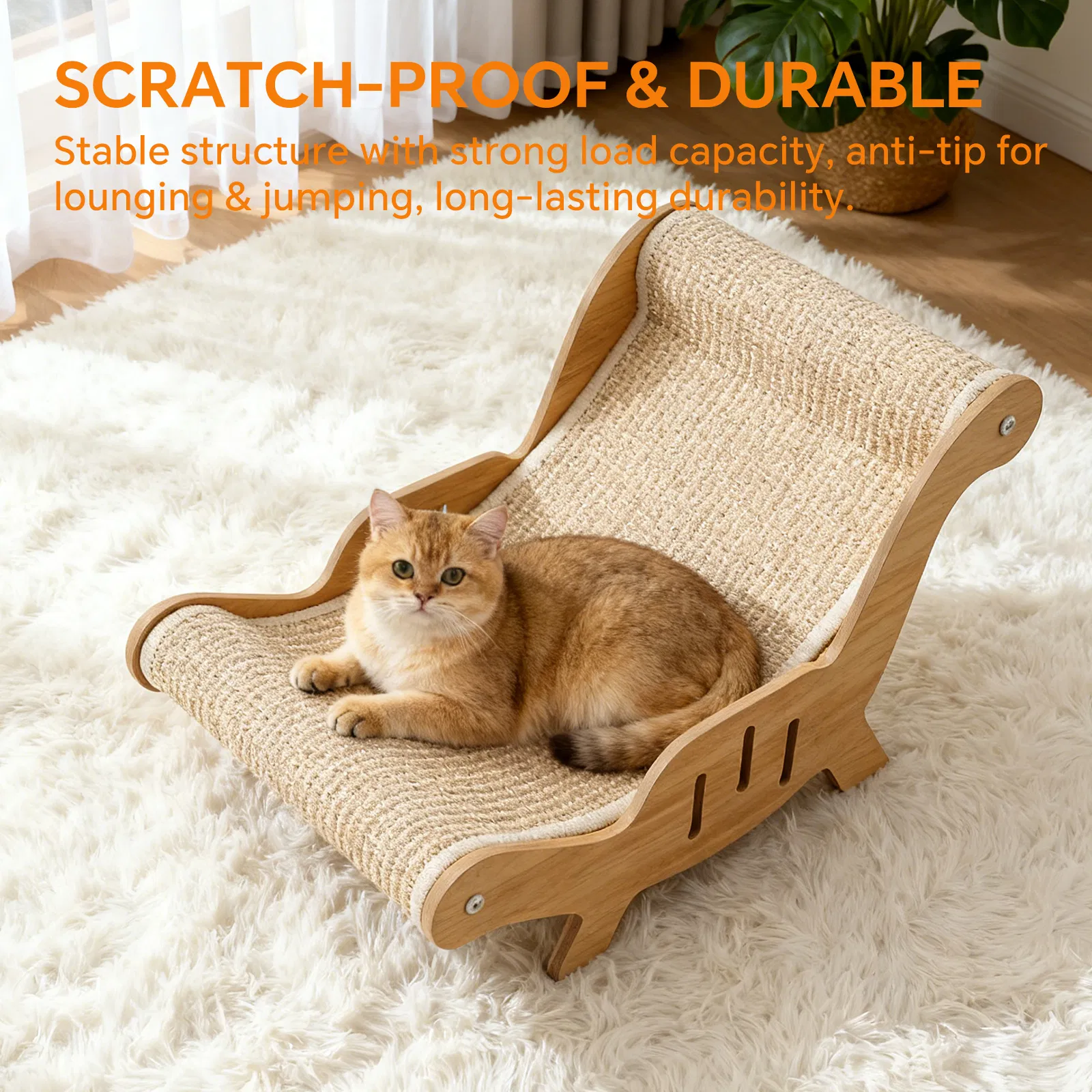 C-type all inclusive sisal cat lounge chair - integrated aesthetic, a natural decompression and relaxation place for cats — image 6