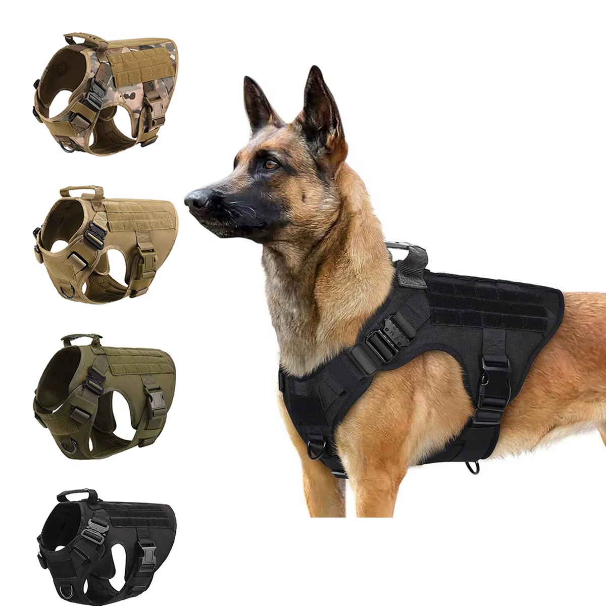 Large Dog Harness Pet German Shepherd Malinois Training Vest Military Tactical Medium Dog Harnesses Hunting For Dogs Accessories — image 1