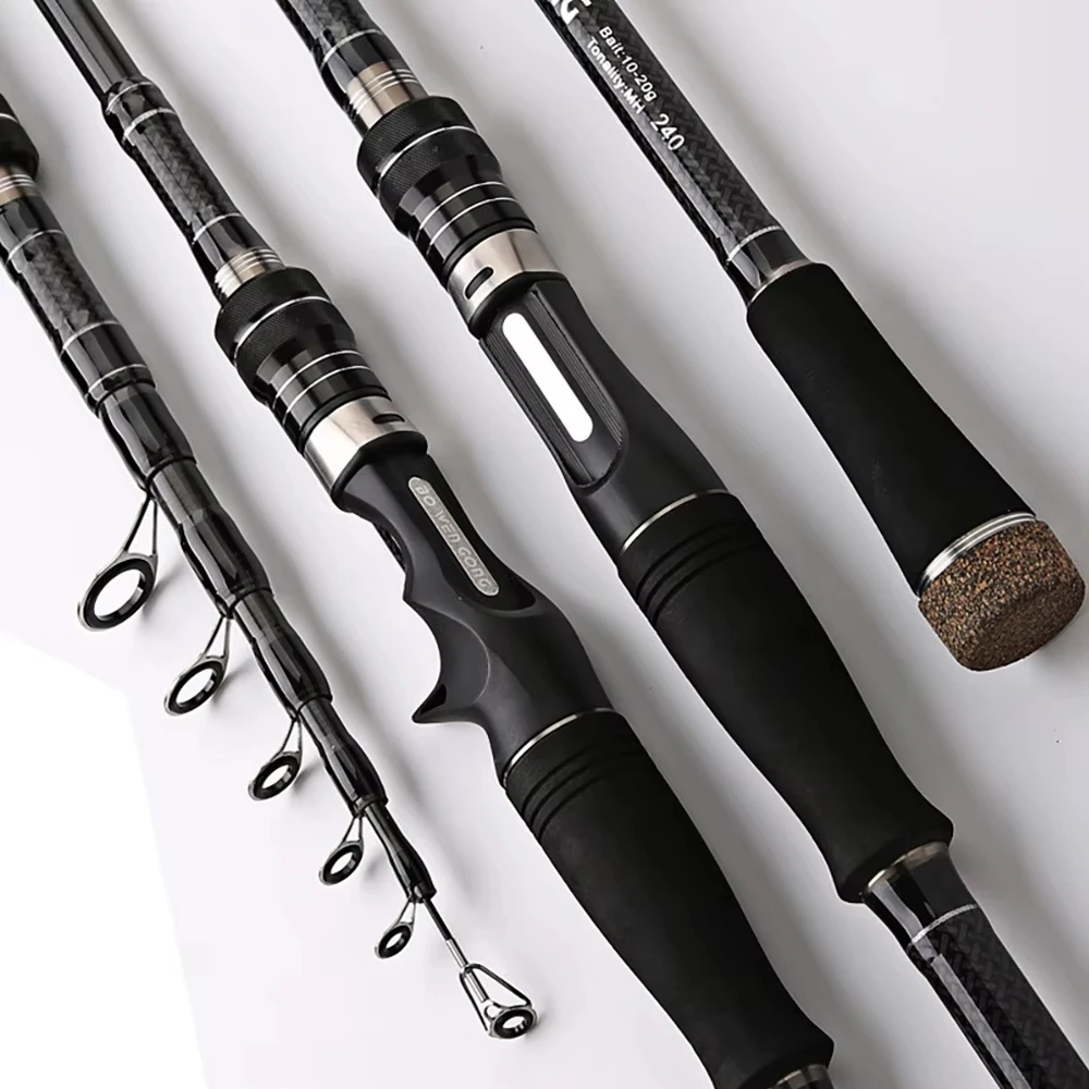 Outdoor Trout Fishing with Spinning Shuttle Type Ultra Light Carbon Fiber Portable Telescopic Fishing Rod, Lure Throwing Rod — image 1