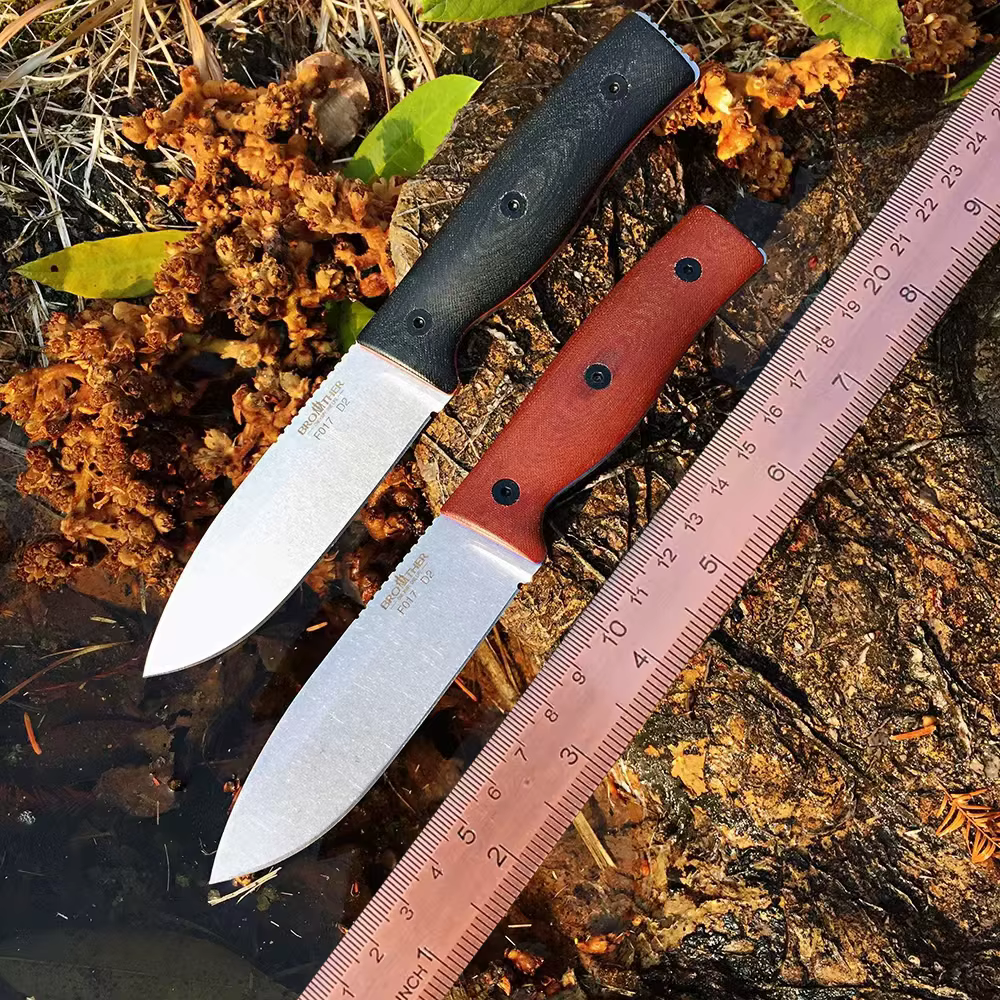 Brother Knife F017 Bushcarft D2 Hunting Knives Stone Wash Micarta Grips Sharp Fixed Blade Fishing Outdoor Knife — image 2