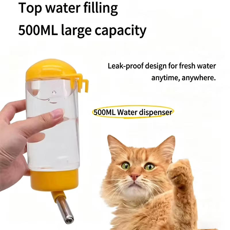 500ml Convenitent Ball Type PP Material Cage Hanging Portable Lightweight Pet Water Fountain for Dogs and Cat Rabbits Small Pets — image 2