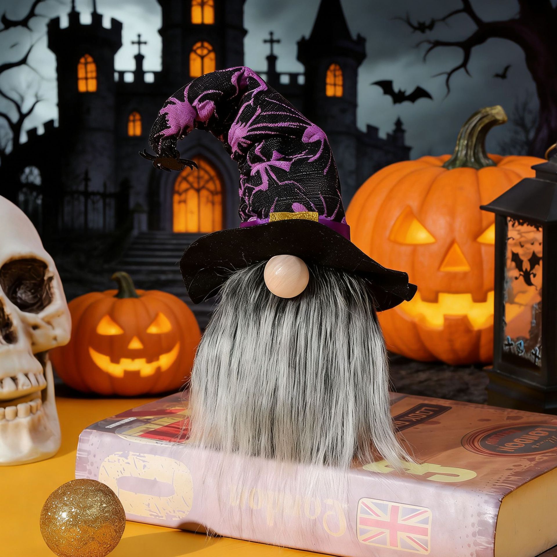 Halloween Decorative Doll Spider Bat Party Decoration Faceless Dwarf Figurine Ornament — image 4