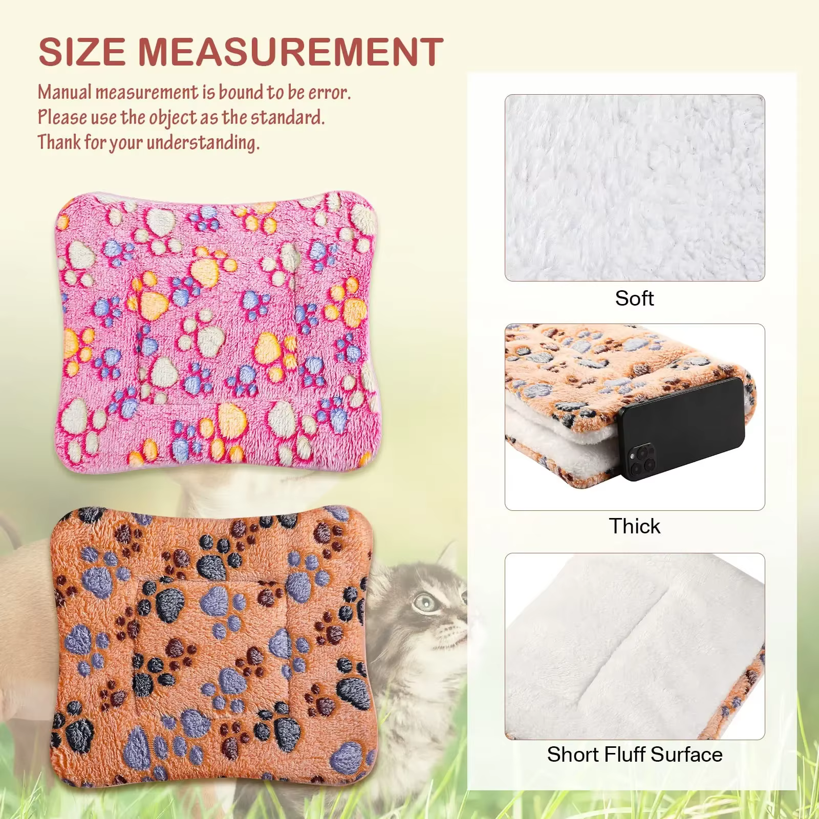 Flannel Pet Mat Dog Bed Cat Bed Thicken Sleeping Mat Dog Blanket Mat For Puppy Kitten Pet Dog Bed for Small Large Dogs Pet Rug — image 3