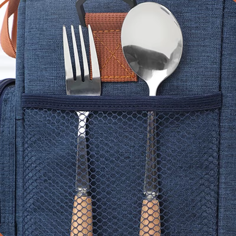 Picnic Bags Double Layer Lunch Bag Thermal Insulation Food Drink Storage Tote Crossbody Cooler Picnic Supplies Storage Bags — imagen 6