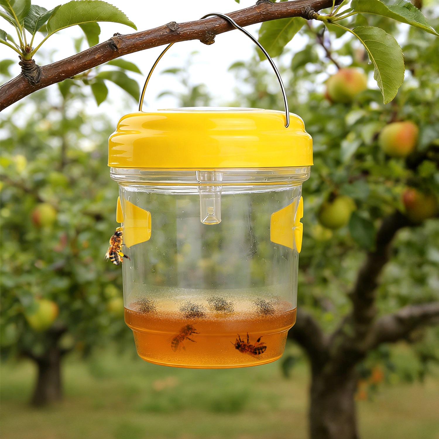 Trampas Solares para Avispas, Paquete de 3, Atrapainsectos Colgantes para Exterior con Luz UV, para Avispas de Papel, Avispas Amarillas, Avispones Pequeños, Moscas de la Fruta y Moscas Comunes — imagen 4