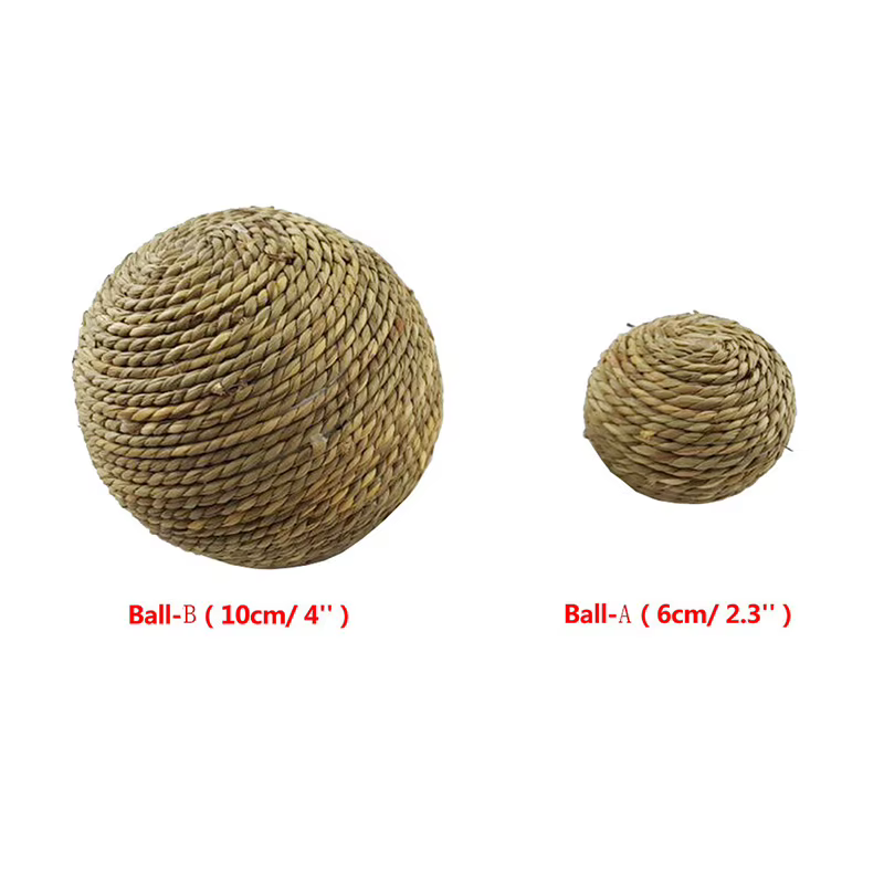 6/10cm Chewing Braided Ball Guinea Pig Rabbit Hamster Small Animal Play Pet Interactive Chew Toy Natural Grass Ball Fun Pet Toys — image 5