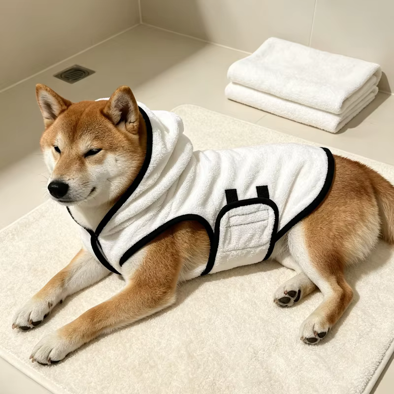 Toalla de Baño para Mascotas: Manta Secadora para Perros y Gatos, Envoltura de Grooming Suave, Transpirable, Secado Rápido, Absorbente, Microfibra, Todo el Año, Color Sólido, Cachorro — imagen 5