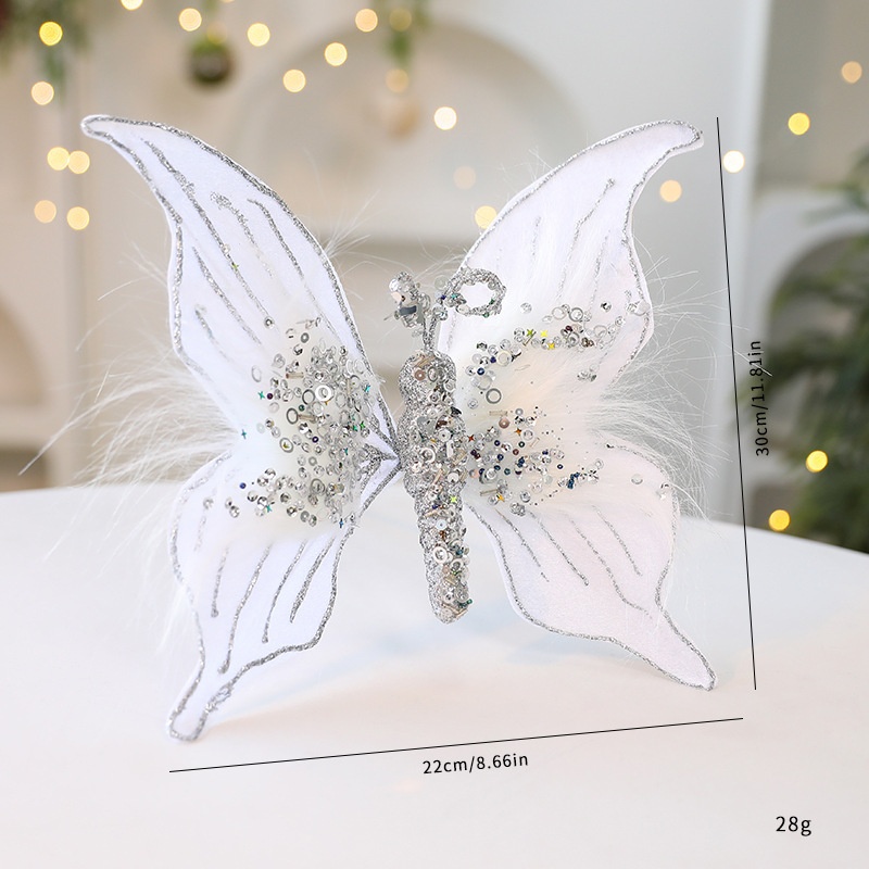 Saint Yuan New Fabric Christmas Butterfly DIY Christmas Scene Decoration Props Christmas Decorations Simulation Butterfly — image 8