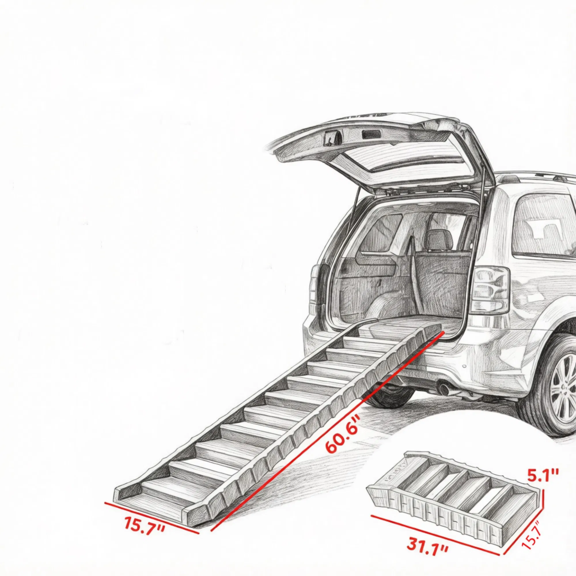 Black Folding Pet Car Ramp Foldable Dog Ramp for Large Medium Small Dogs — image 6