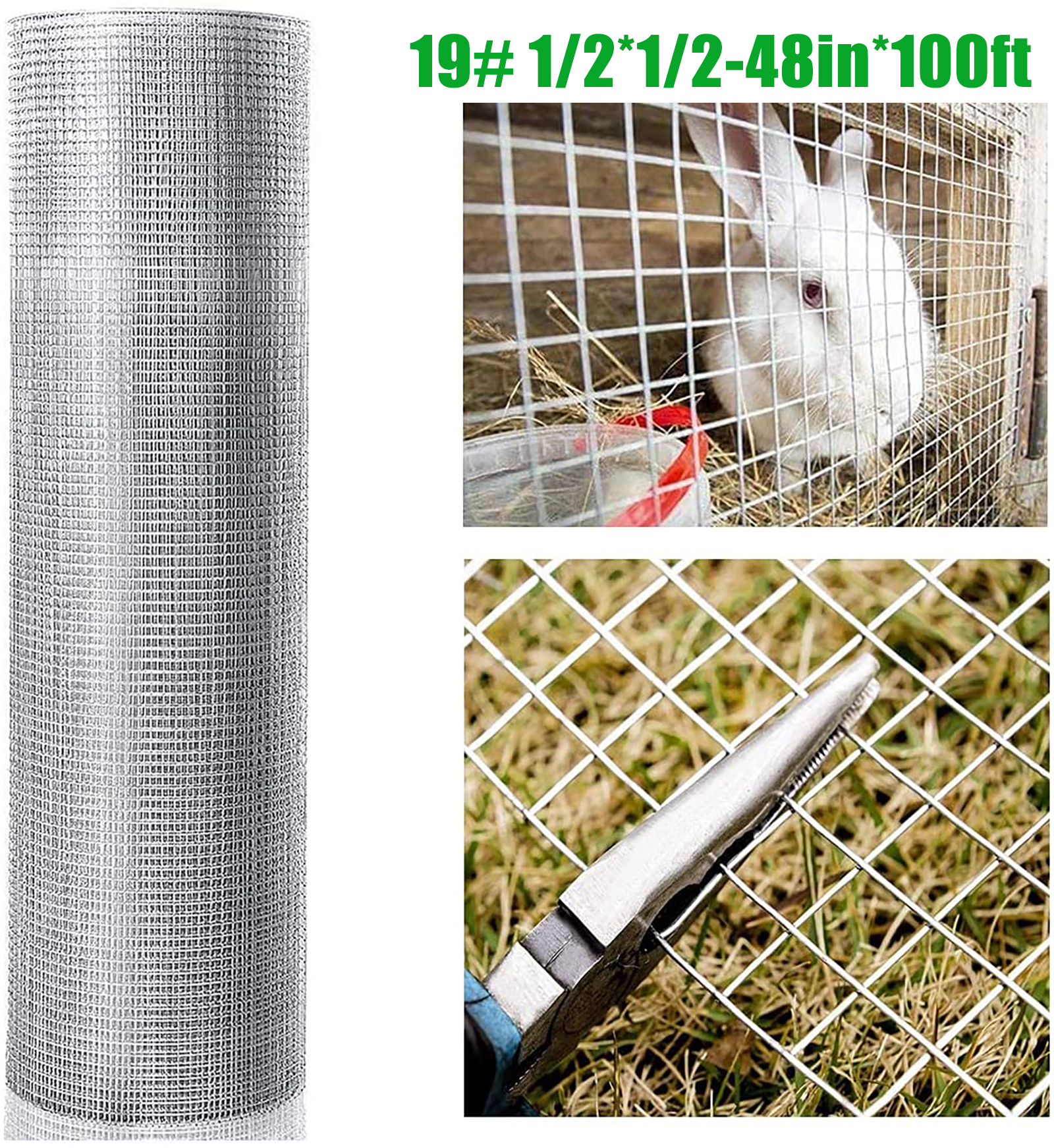 Hardware Cloth 19 Gauge, Hot-dip Galvanized After Welding Chicken Wire Fence Roll Garden Plant Welded Metal Wire Fencing Roll, Rabbit Cages Snake Fence — imagen 3