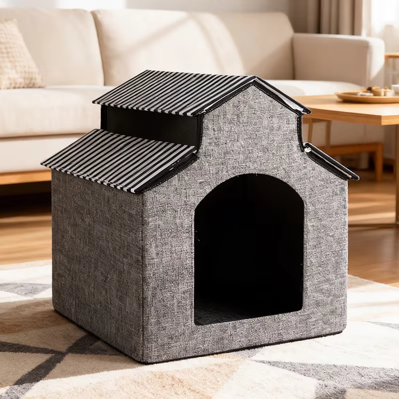 New Oxford Cloth Cat House Four Seasons Universal Warm Cat Nest Folding Storage Portable Cat Villa Cat Delivery Room — image 4