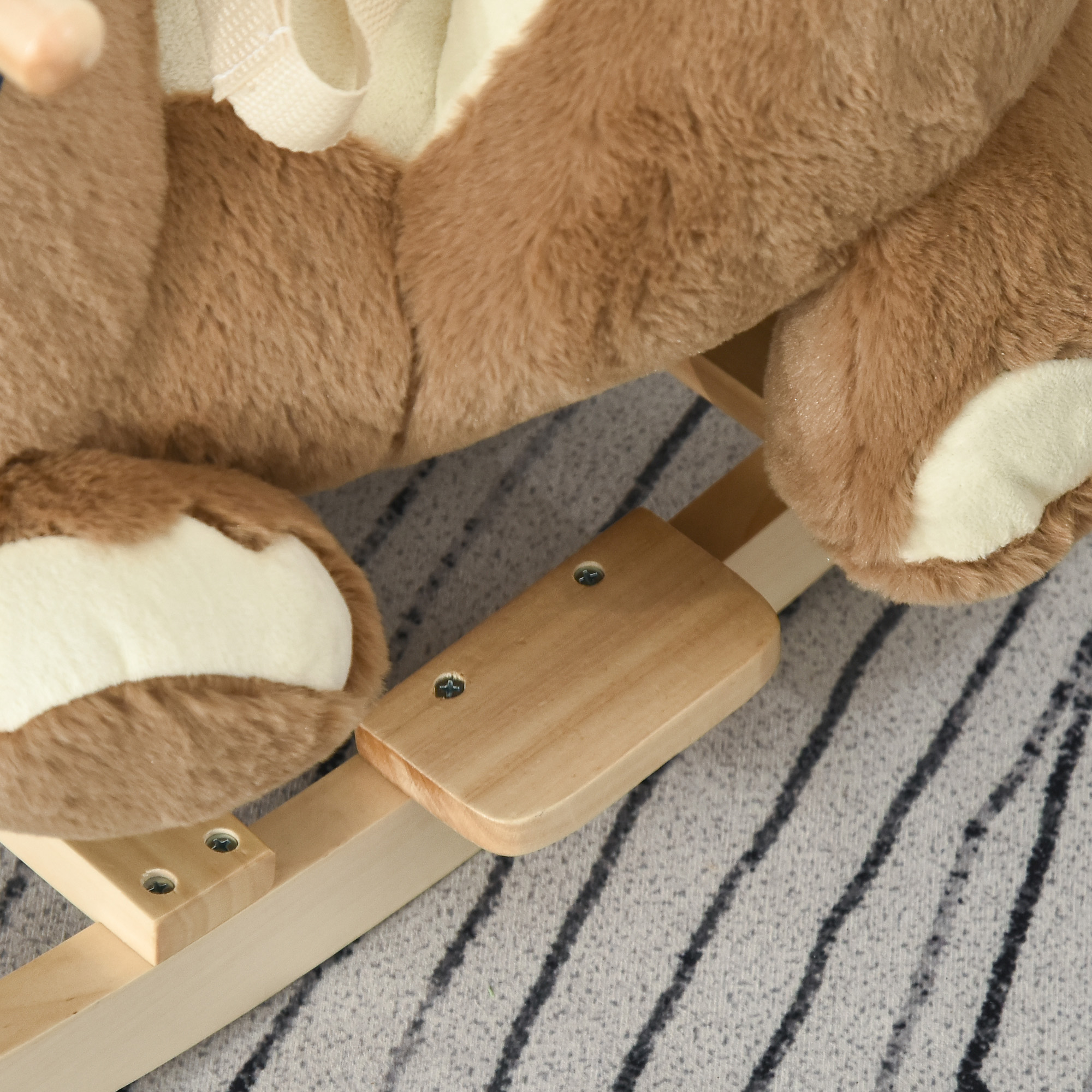 Caballo de Madera con Llamada de Cuna para Niños, Osito Temático con Pedales y Ruedas para Edad 18-36 Meses, Fácil de Montar — imagen 7