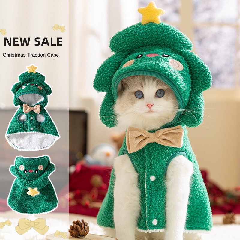 Cat Christmas Warm Thick Elk Cloak Small Dog Halloween Funny Pet Clothes — image 8