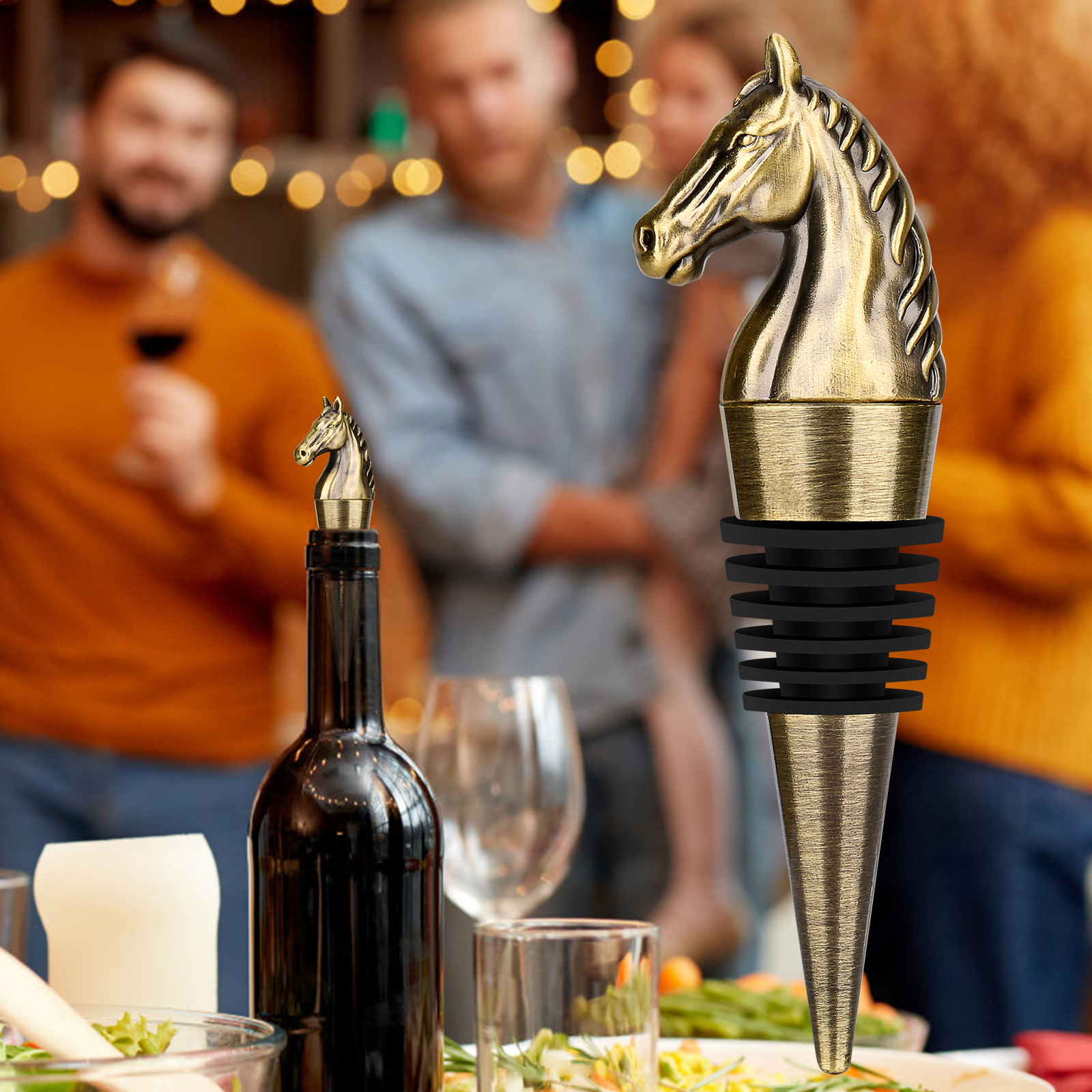 Luxury Horse Head Wine Bottle Stopper Animal-shaped Wine Stopper For Preserving Red Wine, A Kitchen Storage Gift, A Birthday Gift For Universal Wine Preservation Supplies — image 11
