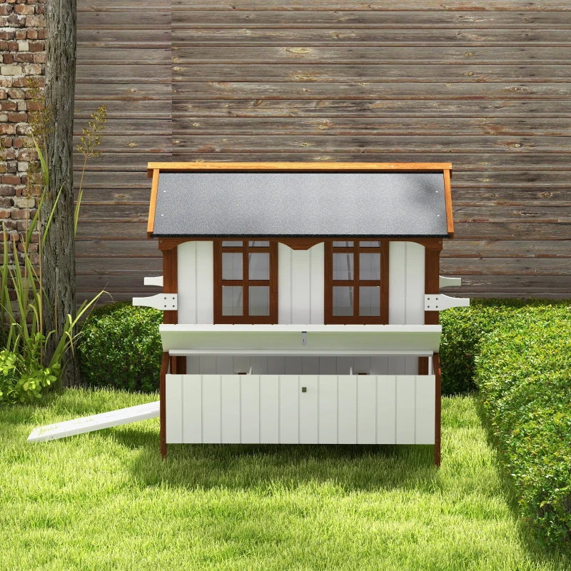 Gallinero de 47", Casa de Madera para Gallinas Elevada, Conejera con Techo Impermeable, Nido y Asas para 3-5 Gallinas, Jaula Portátil para Aves de Corral en el Patio — imagen 2