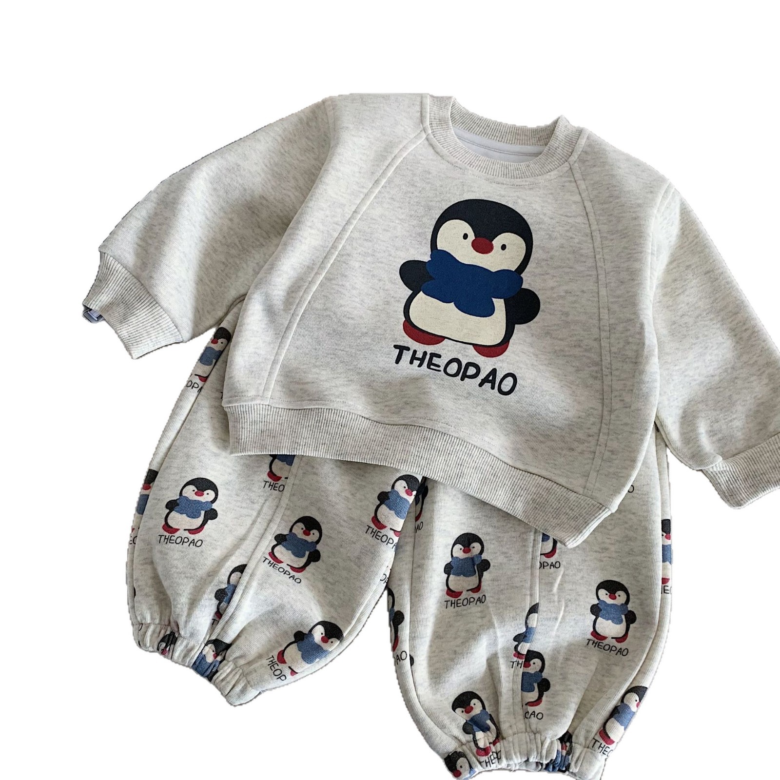 Children's cartoon penguin hoodie set — image 6