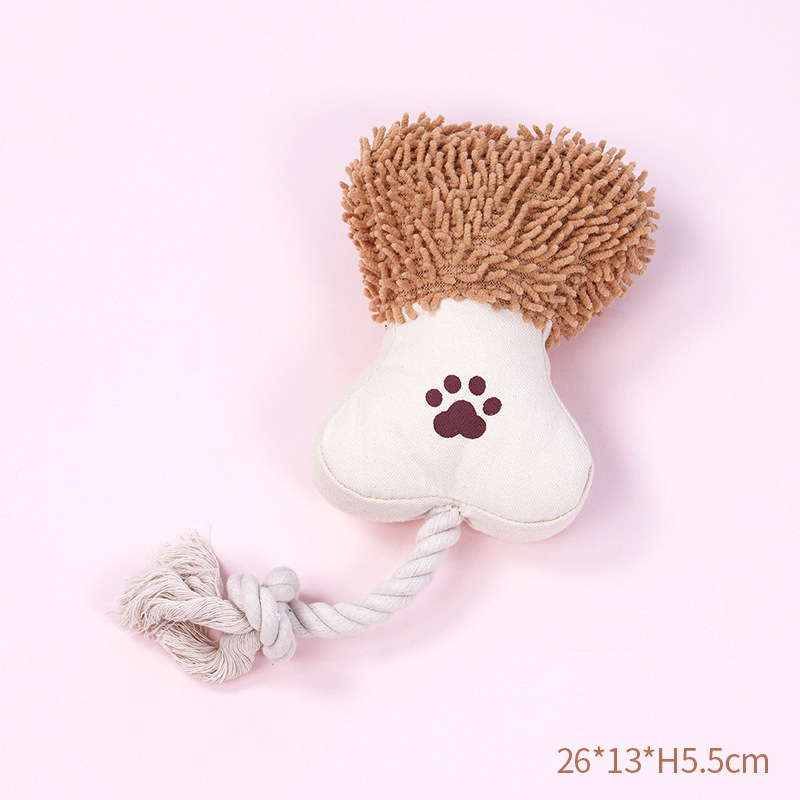 Pet Cotton Rope Toy Dog Sound Canvas Molar Teeth Cleaner Bite-resistant Rope Knot Training Dog Toys Dog Toothbrush Dog Toys — image 7