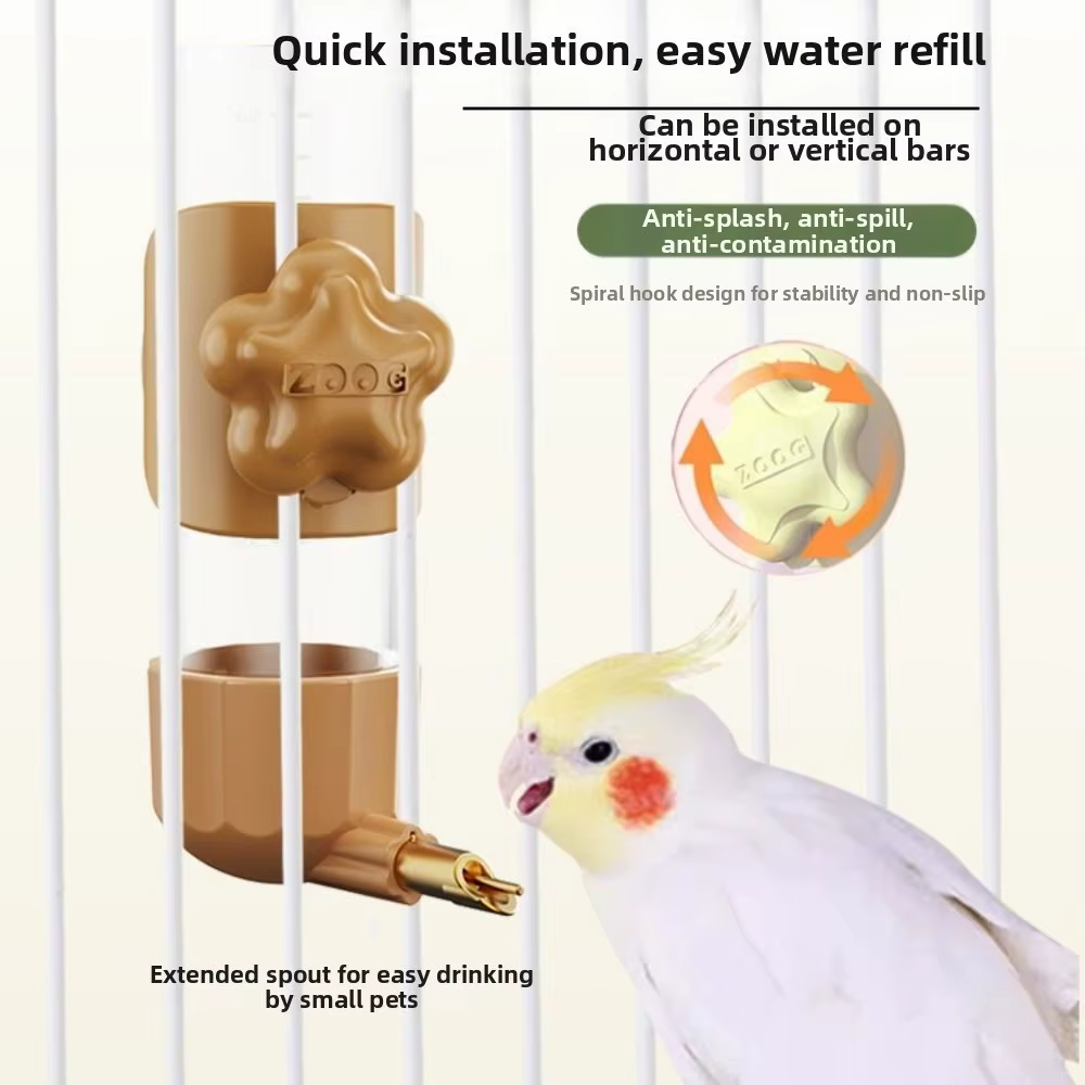 Bebedero Automático para Aves de 200ml, Sin Goteo, Desmontable, Dispensador de Agua para Aves de Montaje en Pared, a Prueba de Fugas, Fuente de Agua para Loros — imagen 3