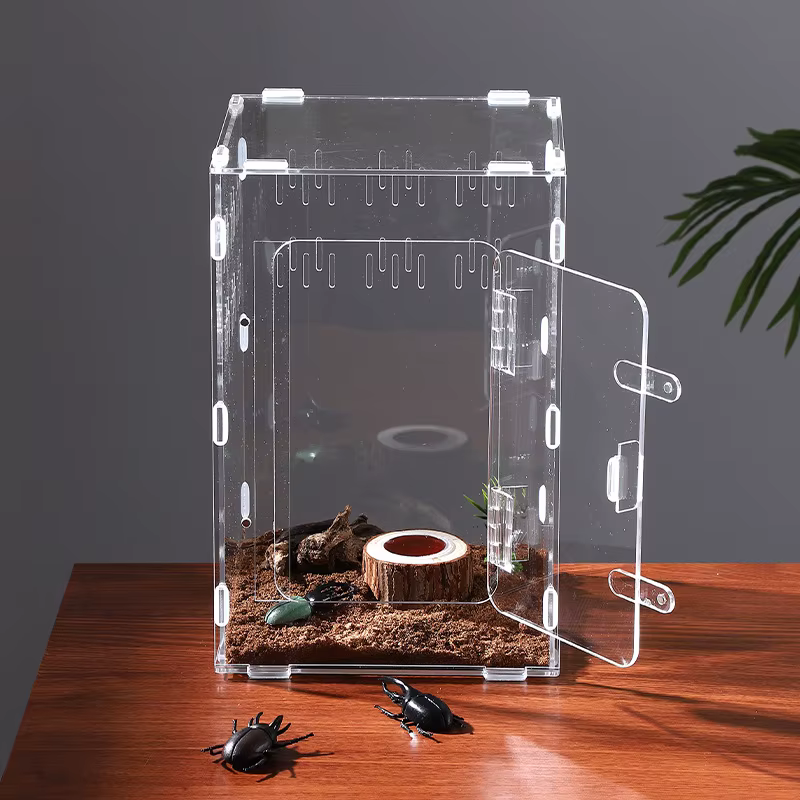 Reptile Terrariums Breeding Tank, Acrylic Breeding Box Terrarium Cage Tank for Small Reptiles, Insects, Lizard, Home Office — image 2
