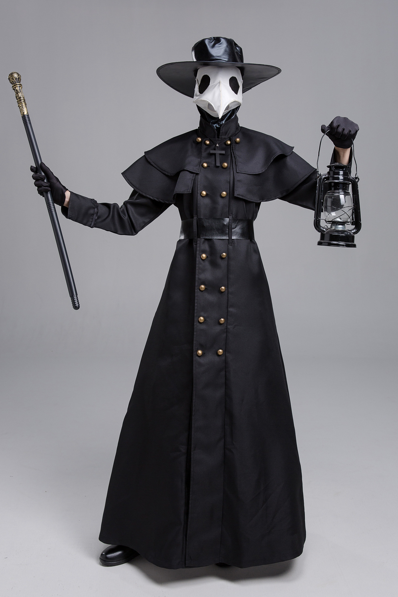 Disfraz de Doctor de la Peste Medieval de Halloween con Cara de Halcón y Boca Larga — imagen 14