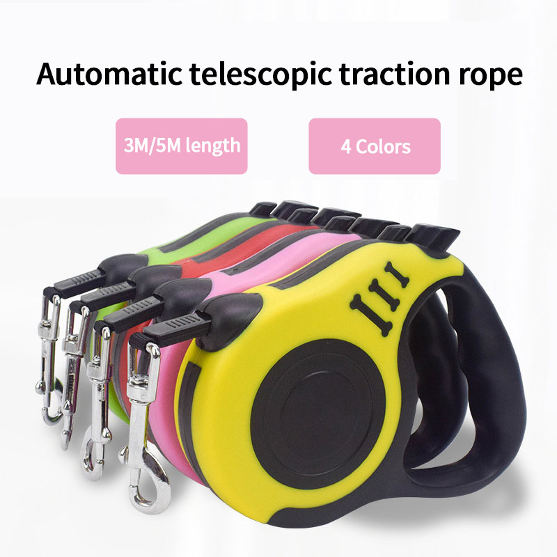 Correa de Perro Retráctil de Nylon Automática Cinta de Tensión Multicolor para Caminata con Perros Ajustable — imagen 1