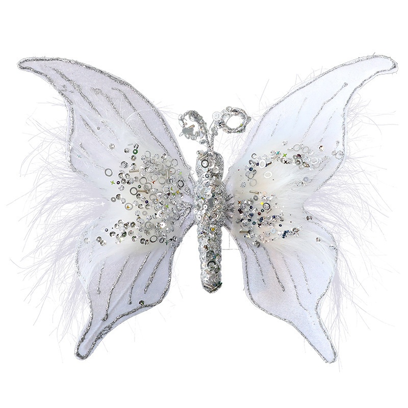 Saint Yuan New Fabric Christmas Butterfly DIY Christmas Scene Decoration Props Christmas Decorations Simulation Butterfly — image 5