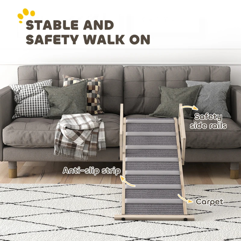Dog Ramp, Folding Pet Ramp, 4 Adjustable Height From 15 To 19, Dog Step With Side Rails For Small To Large Pets — image 5