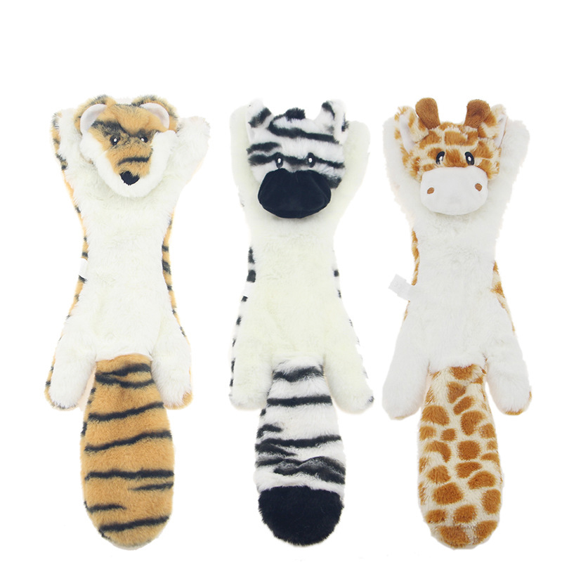 Dog Plush Puzzle Biting Sound Pet Toy Simulation Animal Shape Leather Shell Toy — image 1