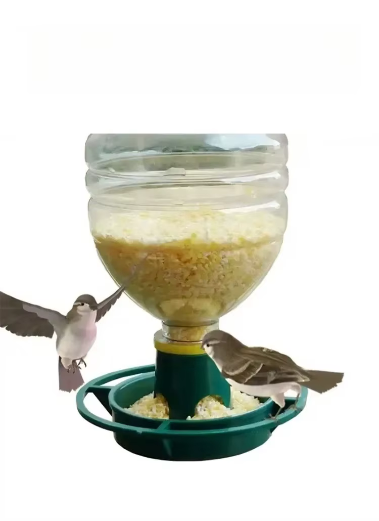 Comedero de pájaros salvajes colgante DIY Adaptado de botella de agua para semillas de pájaro, dispensador de comida para pájaros al aire libre en el jardín, para gorriones y aves salvajes — imagen 4
